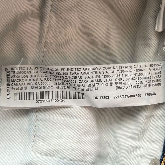 Zara Woman Cropped Buttonfly Hi Rise Blue Jeans. US Size 8. - Picture 12 of 13